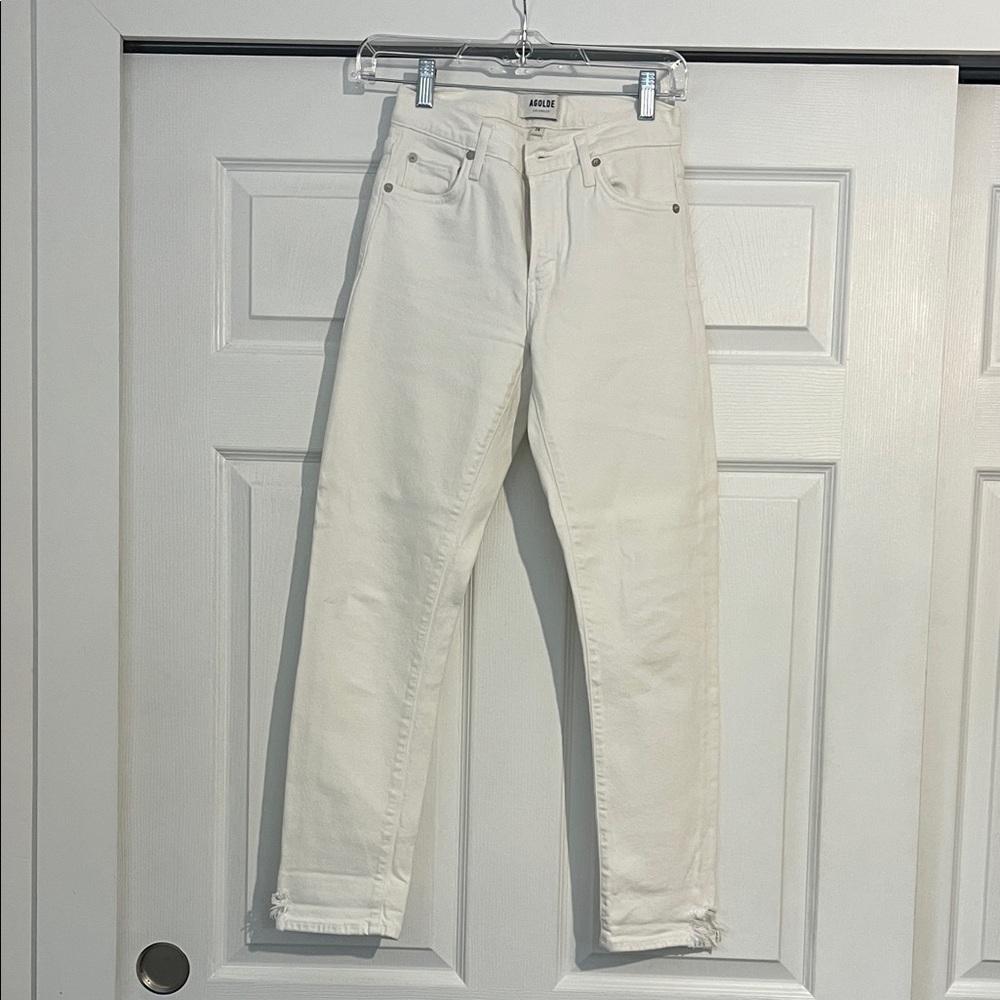 Agolde Cream High-Rise Denim